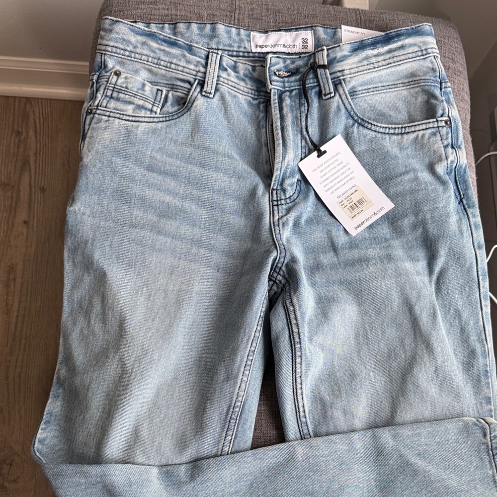 Paper Denim & Cloth Light Blue Straight Jeans